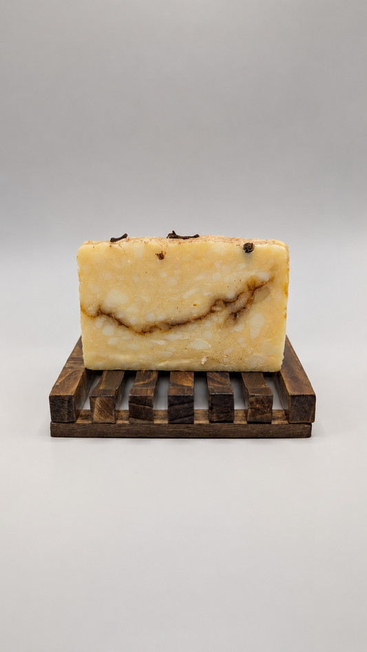 Handcrafted Soap + Wooden Soap Rest Set